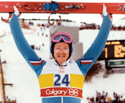 Is it a bird, is it a plane? Er, no - it's the 55th best ski jumper at the Calgary Olympics.